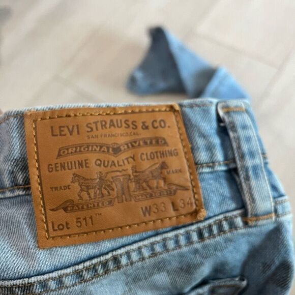 Levis 511 Slim Fit Bauer Strong Skate Skateboarding Cordura Jeans Sz 33\34 - Picture 6 of 9